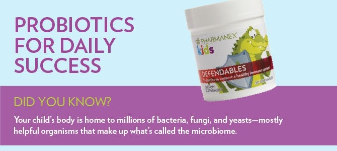 Defendables article infographics Pharmanex Kids Defendables probiotics for daily success